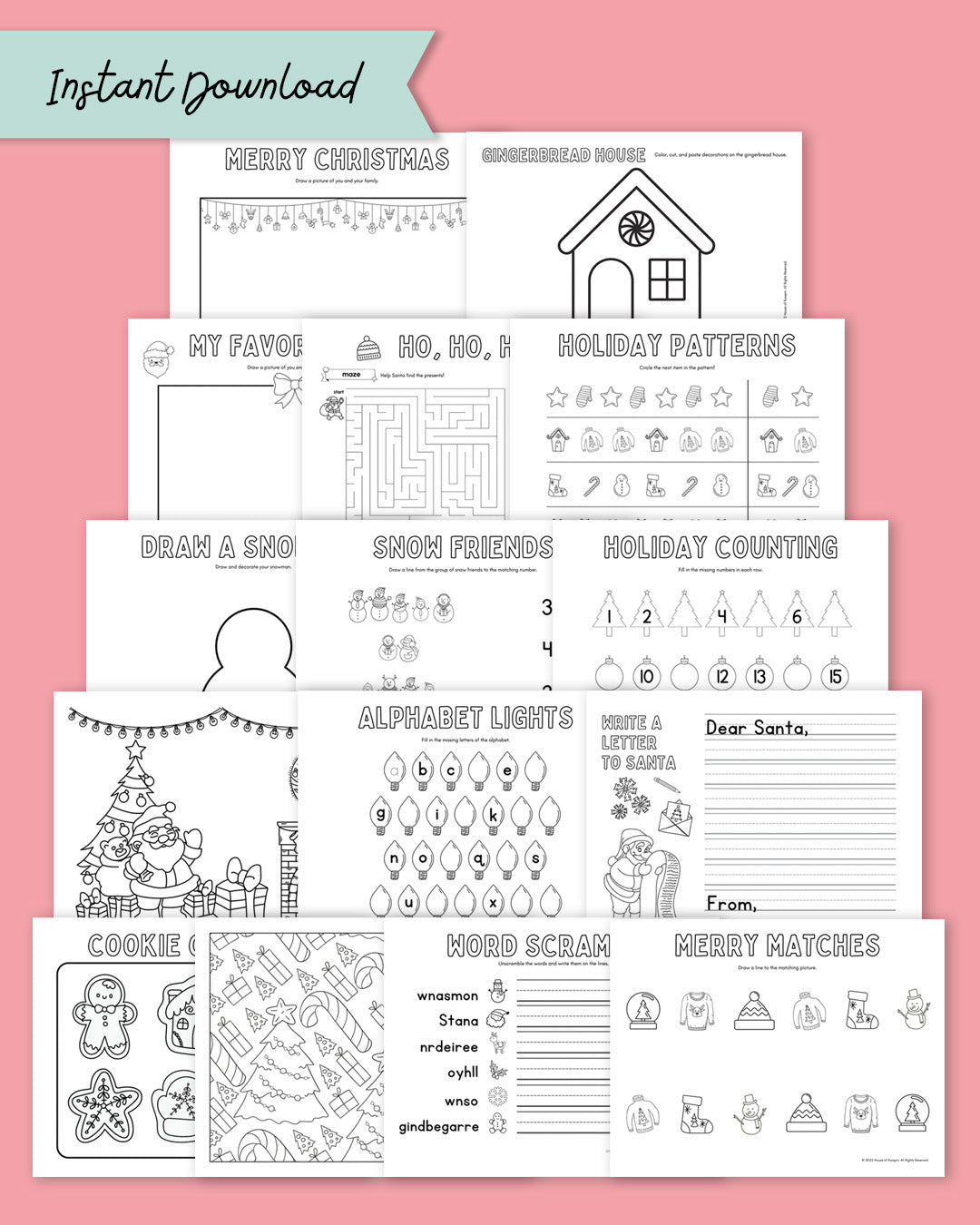 Printable Christmas Activities for Kids