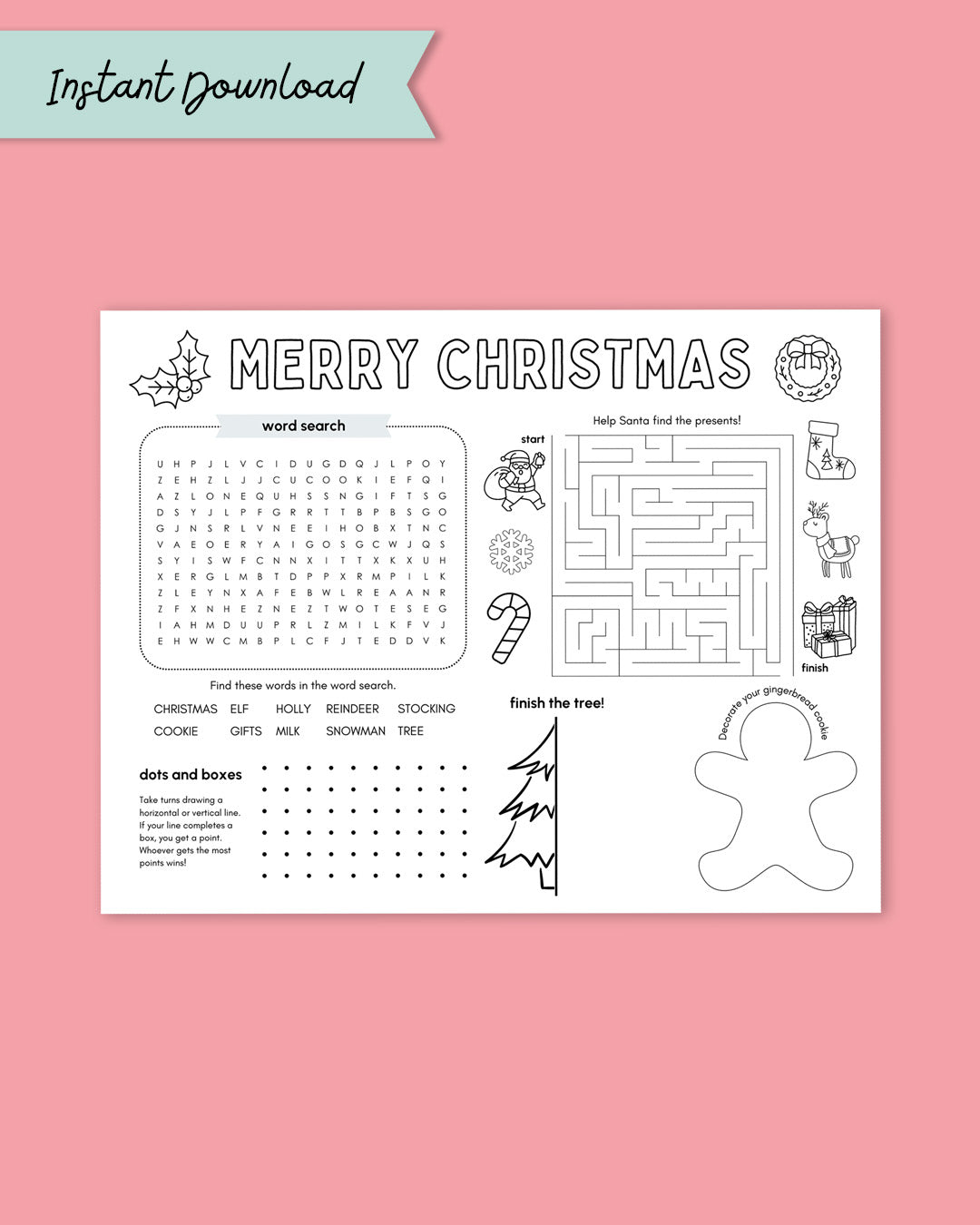 Christmas Activity Placemat