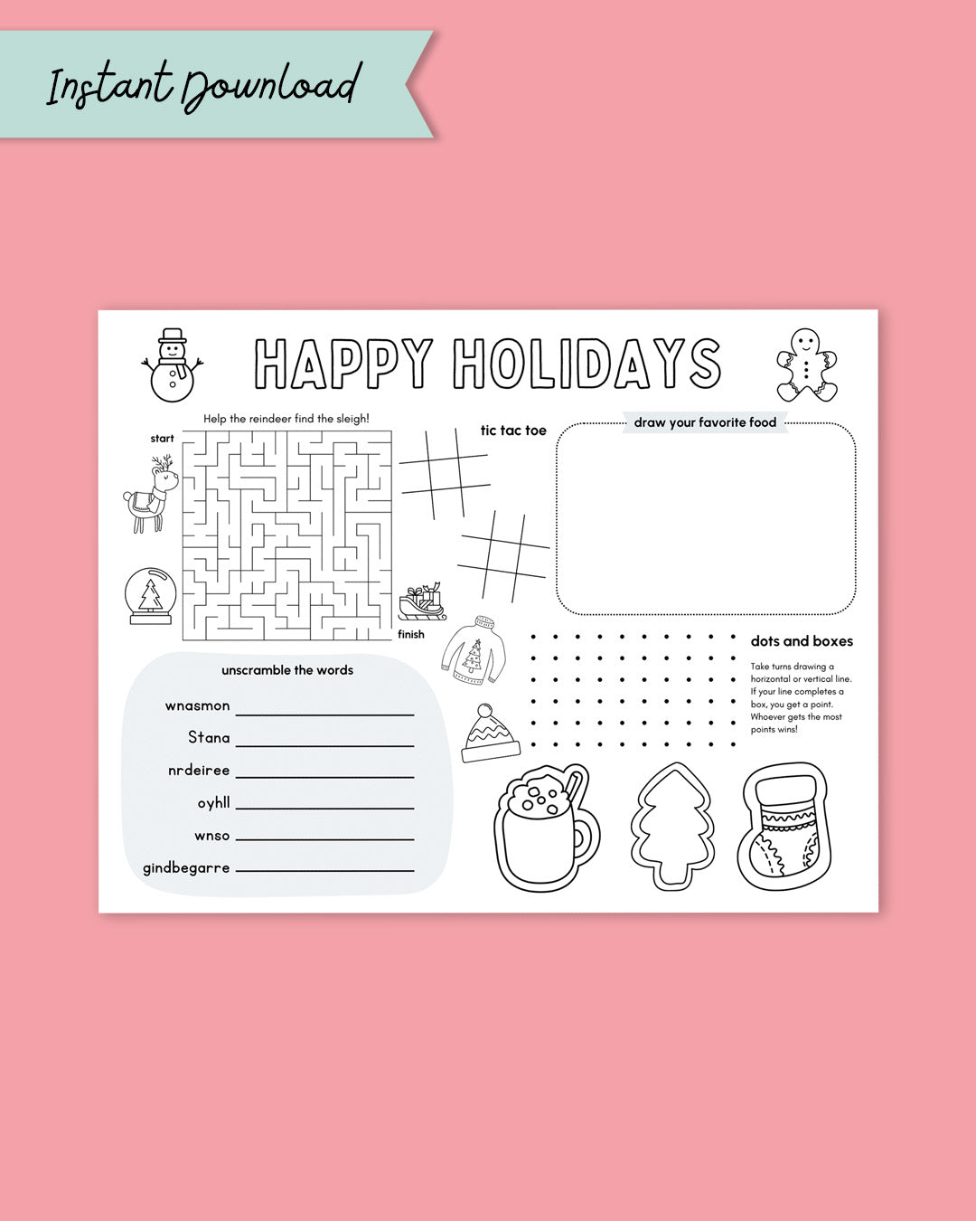 Christmas Activity Placemat