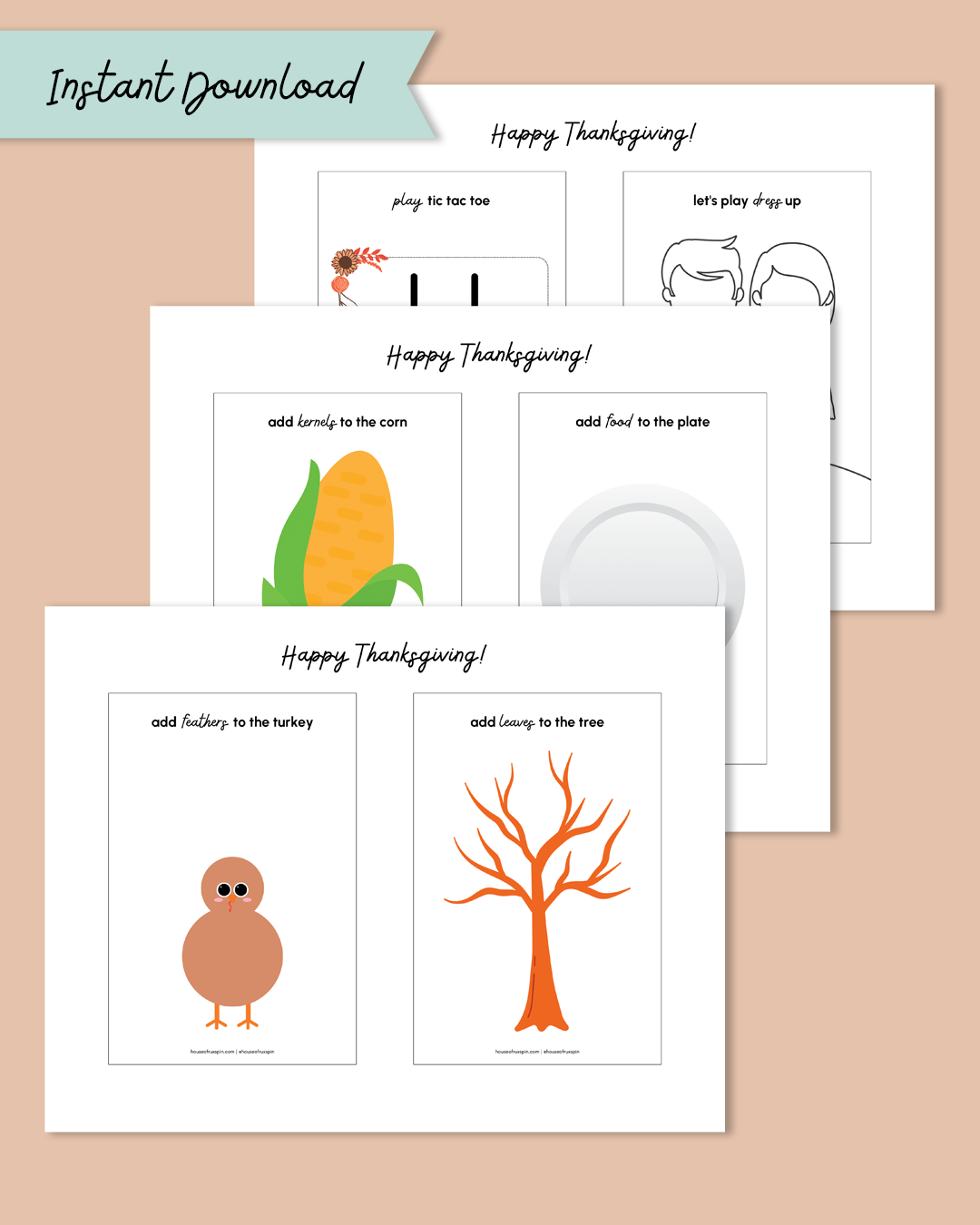 Thanksgiving Printable Dough Mats