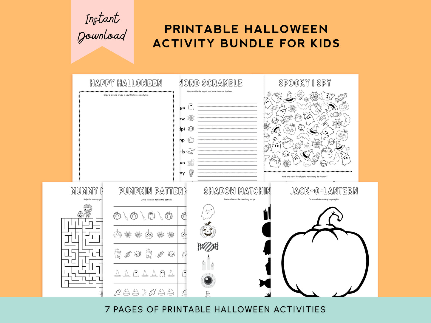 Printable Kid's Halloween Activity Bundle