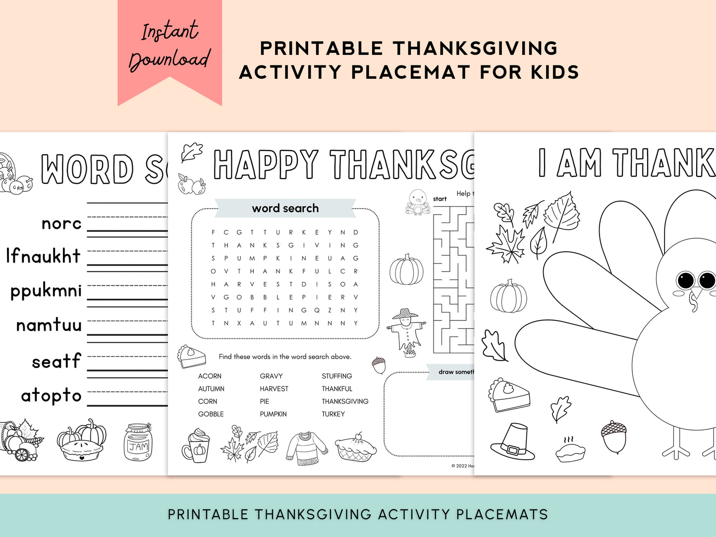 Thanksgiving Printable Activities